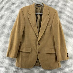 VTG Bill Blass Blazer Men 42 100% Camel Hair Khaki Coat Jackets Lined 2 Button